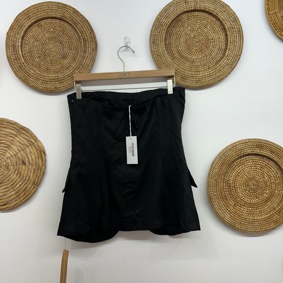 NEW $168 Reformation Black Button Strapless Blazer Tank Tonya Top w/ Pockets 10 - Picture 3 of 7